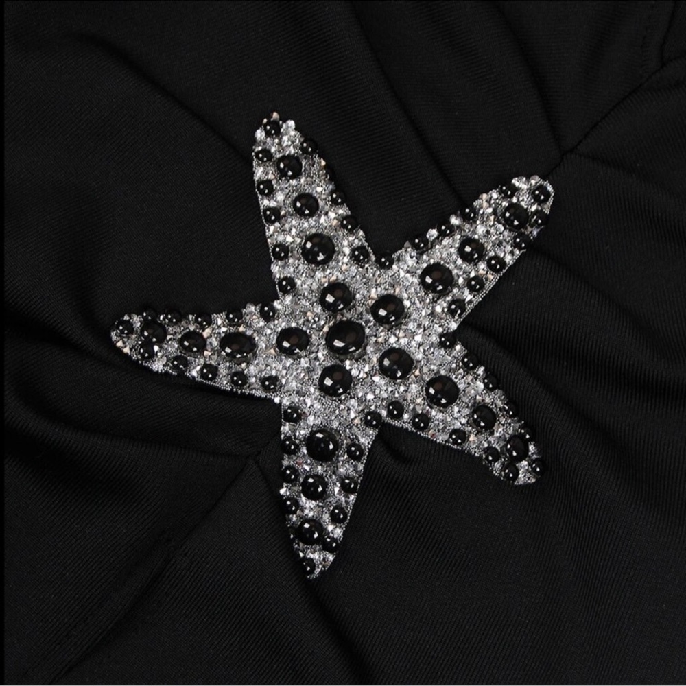 NEW! to CASA B💫|Starfish Embellished Glamorous Mesh Bustier High Slit Maxi Gown - Picture 6 of 13